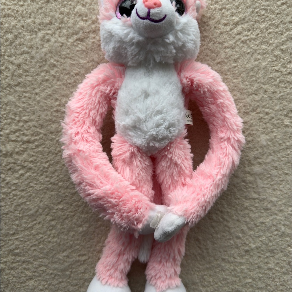 Cleo Pink and White Feline Plush Toy
